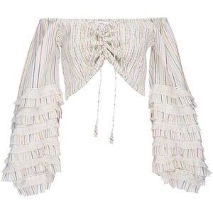 Misa Los Angeles Ilary Top in Ivory and Rainbow